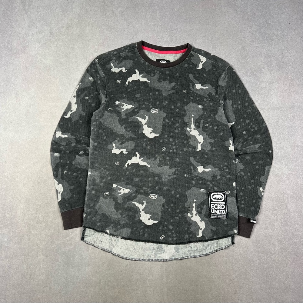 Ecko Unlimited Gray Sweatshirt with Logo Y2K
